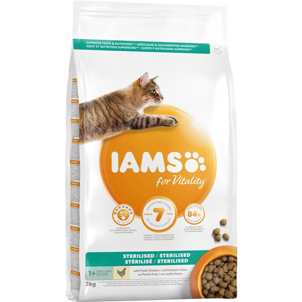 01 Iams Vitality Adult Sterilzed m. kylling kattefoder